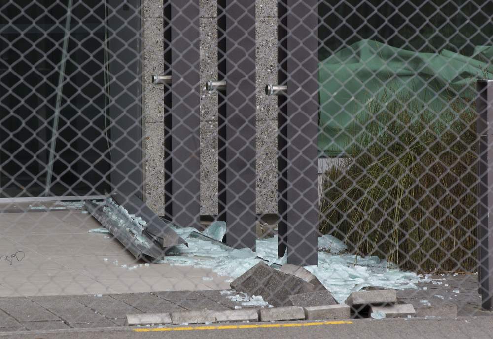 Some buildings on port land suffered significant damage. PHOTO: ROSS GIBLIN\/FAIRFAX NZ